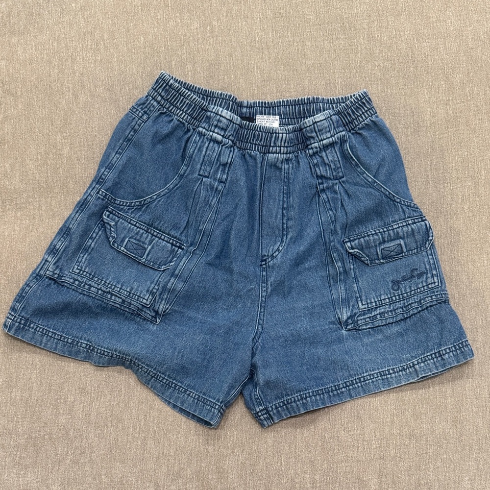 Blue Denim Cargo Shorts
